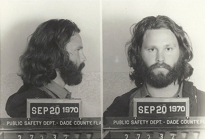 Jim Morrison mug shot in Dade county