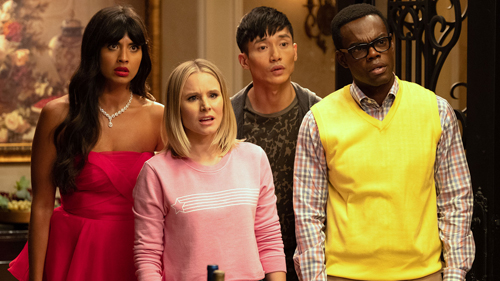 the good place cast looking shocked